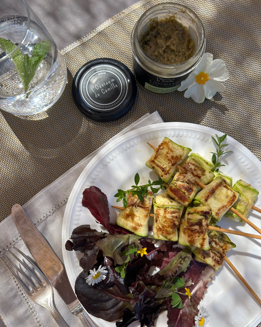 Brochette de courgette